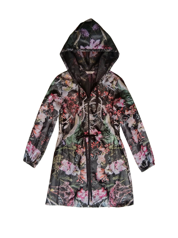 Elli Waterproof Parka Berry Flora Print ILAN LIFE SA